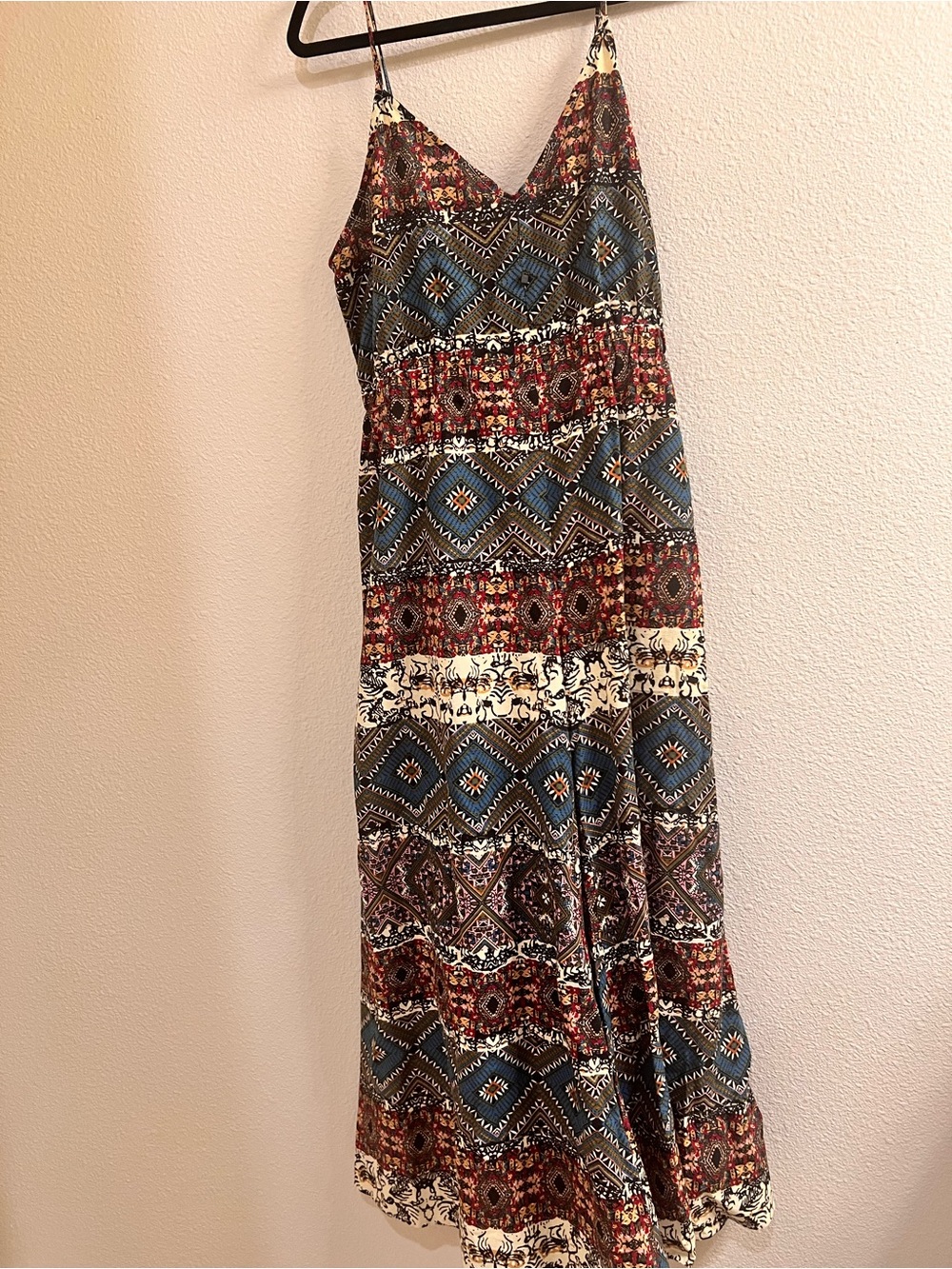 GIGIO Bohemian Printed Maxi Dress - Blue & Red